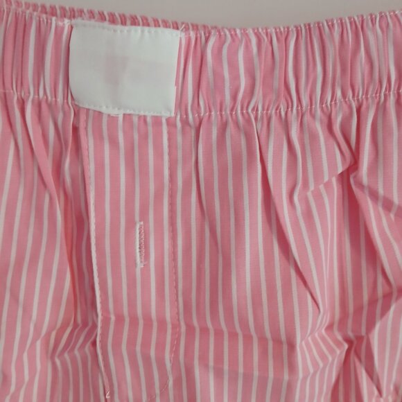 Women's Pink Stripe Boxer Shorts NWT Pink SZ L - Picture 2 of 4
